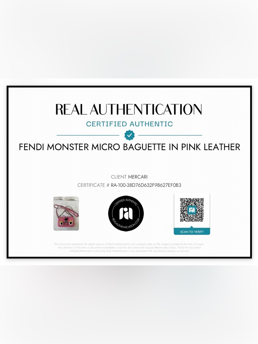 Fendi Monster Micro Baguette in Pink leather with COA - Picture 3 of 14